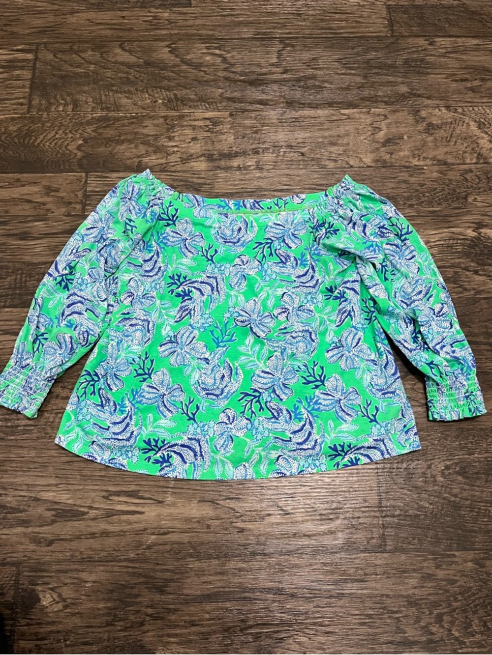 Lilly Pulitzer Green and Blue Floral Top